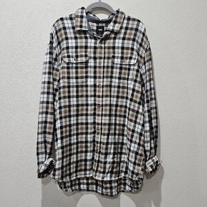 Vans Black, White & Tan Plaid Shirt